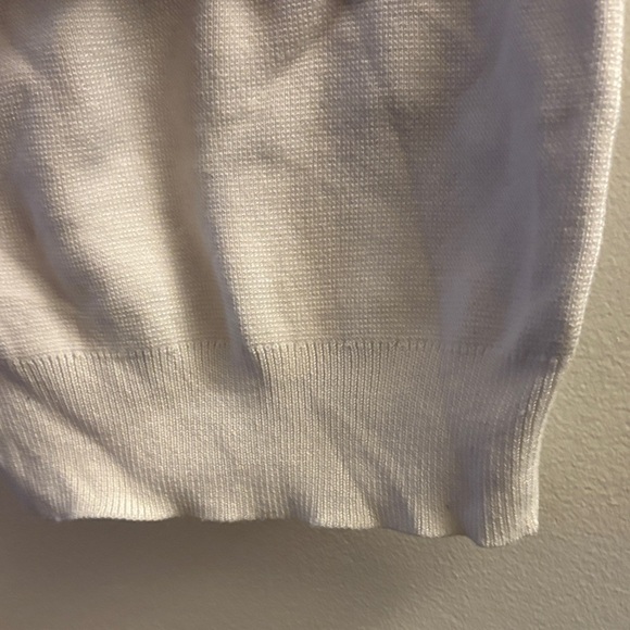 White Square Neck Cropped sweater halter Top - Picture 4 of 4